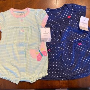 Carter’s Dress and Romper - 6 Months NWT